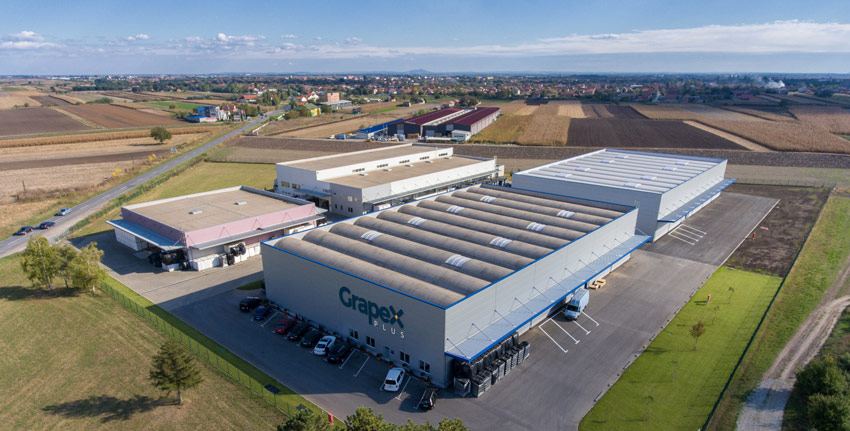 Magacin Grapex Plus u Staroj Pazovi iz vazduha